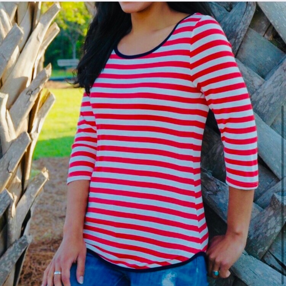 Striped Shirt w/ Cross Back